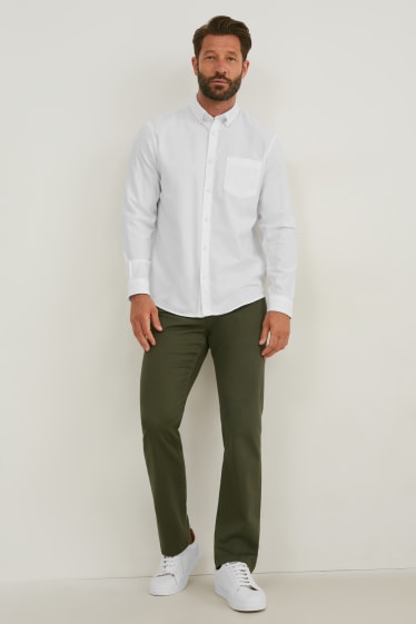 Pánské - Oxfordská košile - regular fit - button-down - bílá