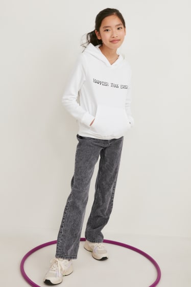 Enfants filles - Jean coupe droite - jean gris