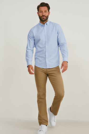 Home - Camisa Oxford - regular fit - button-down - de ratlles - blau clar