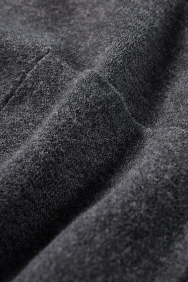 Damen - Strickjacke mit Kapuze - dunkelgrau