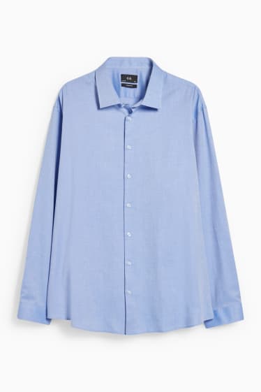 Uomo - Camicia business - regular fit - collo all'italiana - azzurro