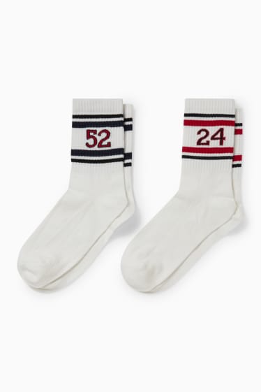 Men - CLOCKHOUSE - multipack of 2 - socks with motif - number - white