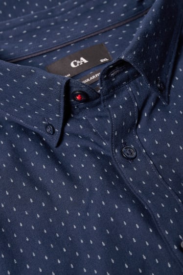 Heren - Business-overhemd - regular fit - button down - donkerblauw