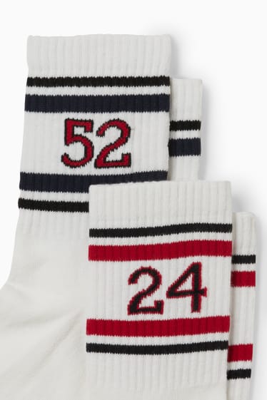 Men - CLOCKHOUSE - multipack of 2 - socks with motif - number - white