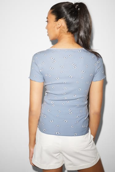 Dona - CLOCKHOUSE - Recover™ - samarreta de màniga curta - estampada - blau clar