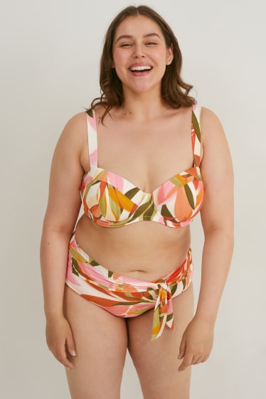 Kobiety - Dół od bikini ze supłem - wysoki stan - LYCRA® XTRA LIFE™ - pomarańczowy