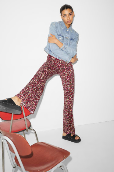 Women - CLOCKHOUSE - cloth trousers - high waist - multicoloured