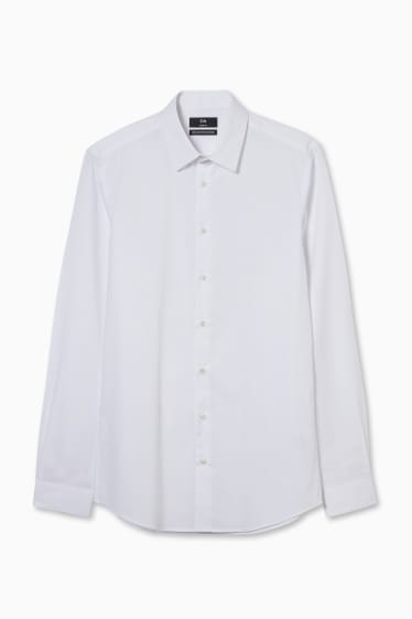 Mężczyźni - Koszula biznesowa - slim fit - bardzo długie rękawy - dobrze się prasuje - biały