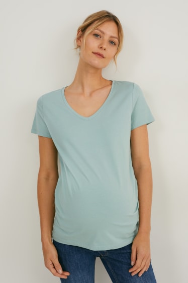Femmes - Lot de 2 - T-shirt de grossesse - LYCRA® - vert menthe