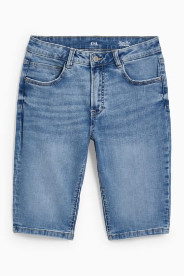 Damen - Jeans-Bermudas - Mid Waist - LYCRA® - helljeansblau