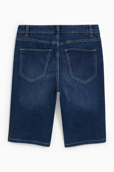 Dames - Bermuda van spijkerstof - mid waist - LYCRA® - jeansblauw
