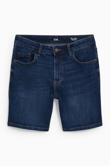 Dames - Korte spijkerbroek - mid waist - jeansblauw