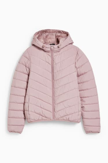 Women - CLOCKHOUSE - quilted jacket with hood - light violet