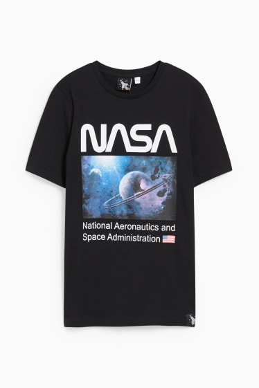 Kinder Buben - NASA - Kurzarmshirt - schwarz