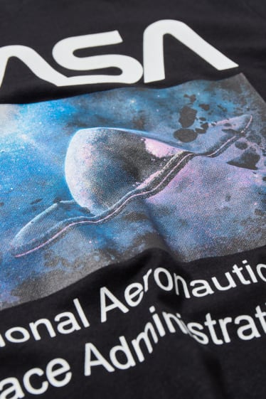 Kinder Buben - NASA - Kurzarmshirt - schwarz