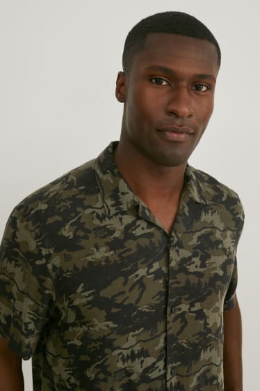 Men - Shirt - slim fit - lapel collar - camouflage