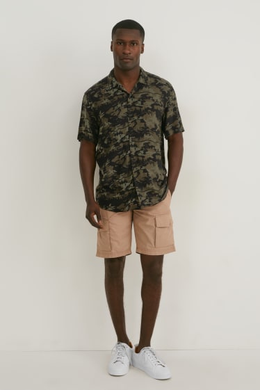 Heren - Overhemd - slim fit - reverskraag - camouflage
