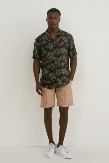 Herren - Hemd - Slim Fit - Reverskragen - camouflage