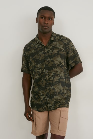 Heren - Overhemd - slim fit - reverskraag - camouflage