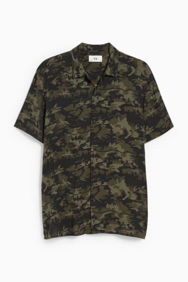 Men - Shirt - slim fit - lapel collar - camouflage