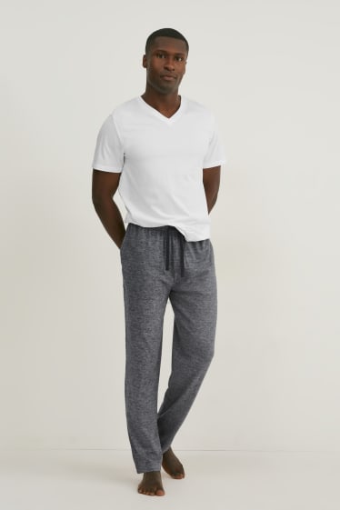 Pánské - Multipack 2 ks - pyžamové kalhoty - světle šedá-žíhaná