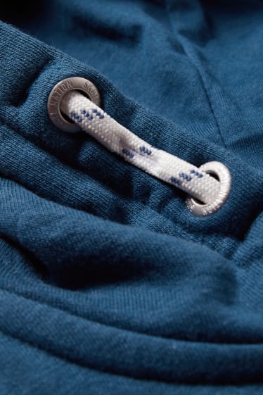 Enfants - Sweat zippé en molleton avec capuche - bleu foncé