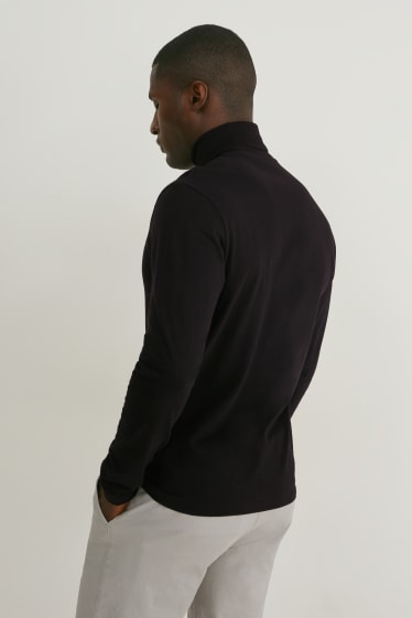 Uomo - Confezione da 2 - maglia con collo a dolcevita - nero