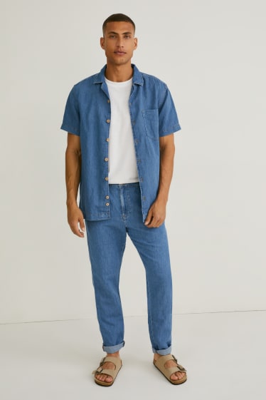 Pánské - Tapered jeans - s konopnými vlákny - džíny - modré