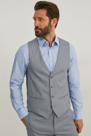 Hommes - Gilet de costume sans manches - coupe slim - LYCRA®  - gris chiné