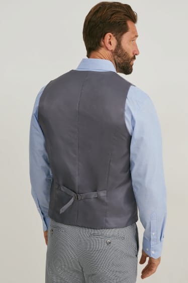 Hommes - Gilet de costume sans manches - coupe slim - LYCRA®  - gris chiné