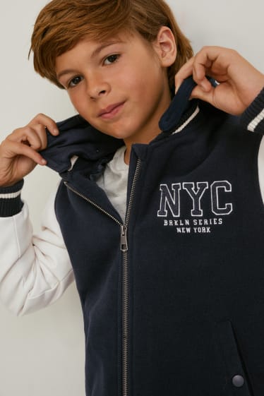 Kinder Buben - Jacke mit Kapuze - 2-in-1-Look - dunkelblau