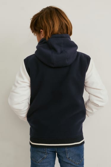 Niños - Chaqueta con capucha - look 2 en 1 - azul oscuro