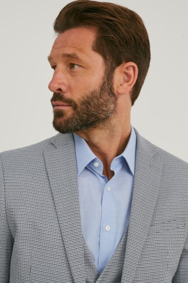Hommes - Veste de costume - slim fit - LYCRA® - à carreaux - gris chiné