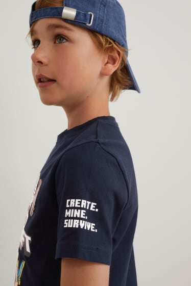 Kinder Jungen - Minecraft - Kurzarmshirt  - dunkelblau