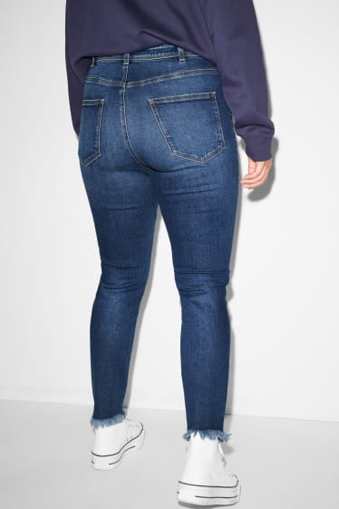 Dospívající a mladí - CLOCKHOUSE - skinny jeans - high waist - džíny - modré