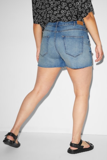 Femmes - CLOCKHOUSE - short en jean - high waist - matière recyclée - jean bleu