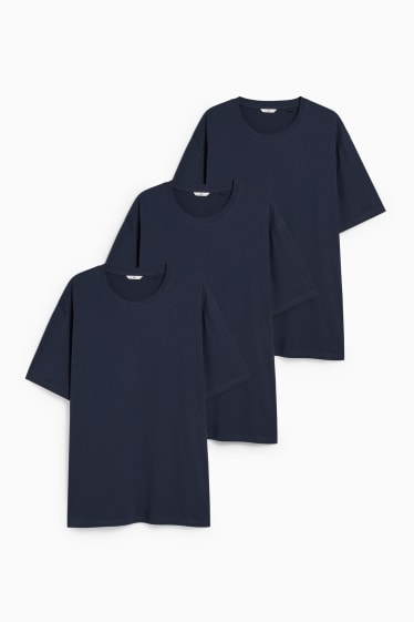 Hommes - Lot de 3 - t-shirt - bleu foncé