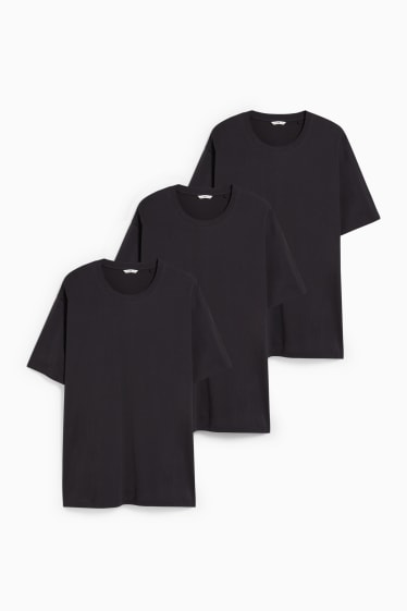 Heren - Set van 3 - T-shirt - zwart