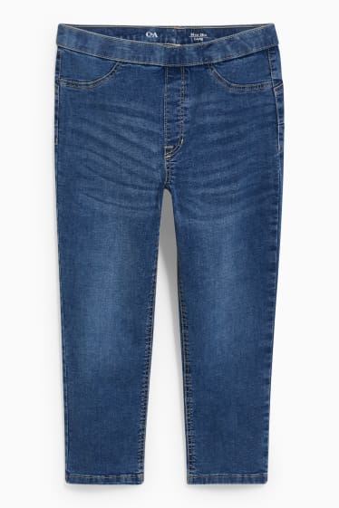 Femei - Jegging jeans capri - talie medie - efect push-up - LYCRA® - denim-albastru