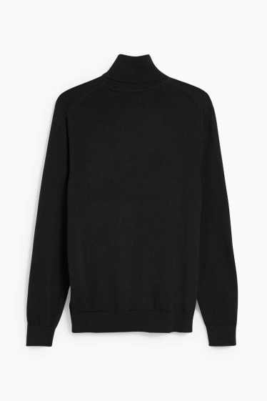 Men - Polo neck jumper - black