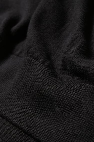 Men - Polo neck jumper - black