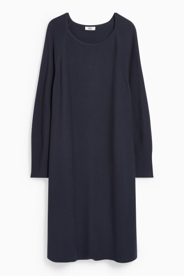 Women - Knitted dress - dark blue