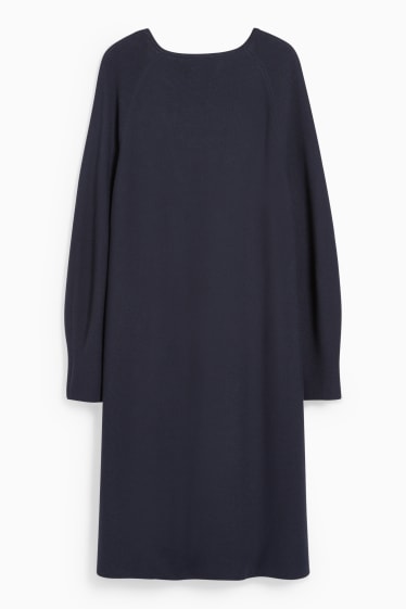 Women - Knitted dress - dark blue