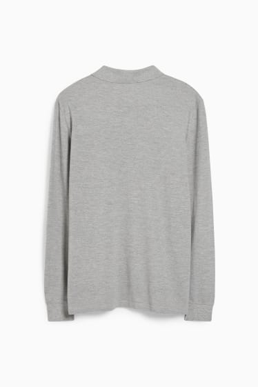 Men - Polo shirt - light gray-melange
