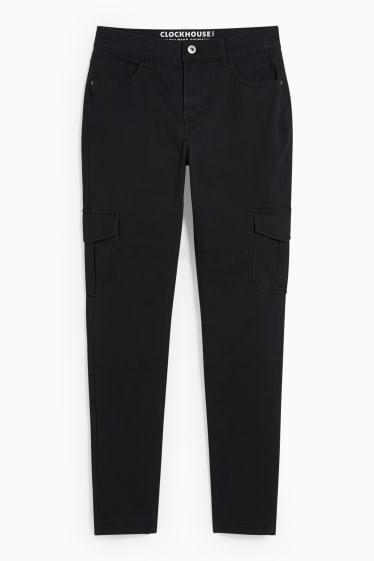 Damen - CLOCKHOUSE - Cargohose - High Waist - Skinny Fit - schwarz