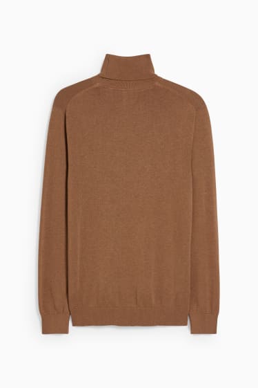 Herren - Rollkragenpullover - havanna