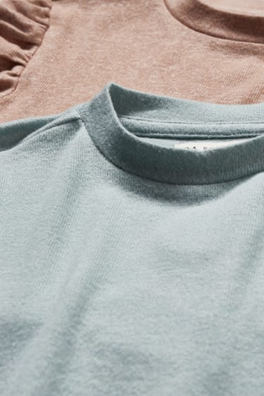 Kinder Mädchen - Multipack 2er - Langarmshirt - mintgrün