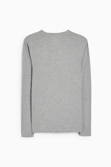 Heren - Longsleeve - grijs-mix