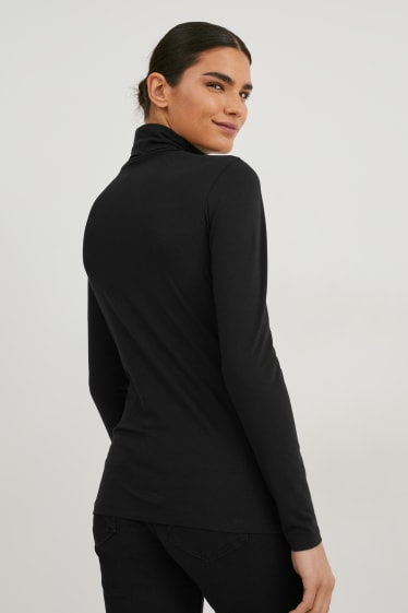 Femei - Multipack 2 buc. - bluză cu guler rulat - negru