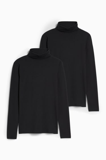 Women - Multipack of 2 - polo neck top - black